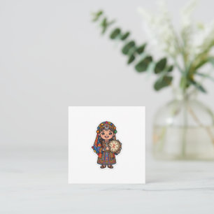 Schattige Kawaii Amazigh Ber Vierkante Visitekaartje