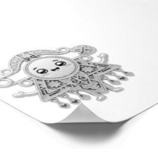 Schattige Kawaii Amazigh Fibula Tizerzai Sticker - Poster