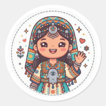 Schattige Kawaii Amazigh Marokkaanse vrouw met Kha