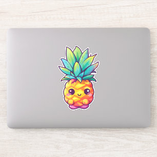 Schattige Kawaii ananas   Gelukkig fruit Sticker