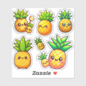schattige kawaii ananas sticker (Vel)