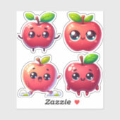 schattige kawaii appels sticker (Vel)