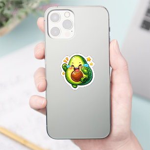 Schattige Kawaii Avocado Lacht Huilend Tranen Van Sticker