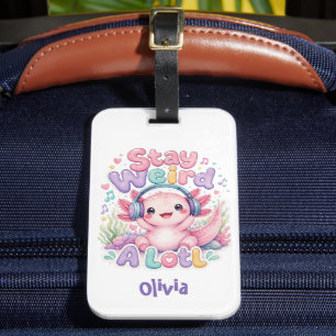 Schattige Kawaii Axolotl Bagagelabel