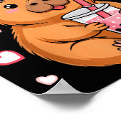 Schattige Kawaii Axolotl Capybara Bubble Tea Jonge Poster (Hoek)