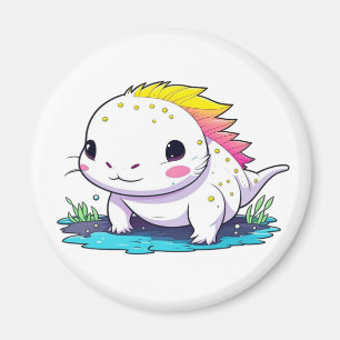 Schattige Kawaii Axolotl Illustratie Magneet