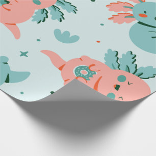 Schattige Kawaii Axolotl-inpakpapier Cadeaupapier
