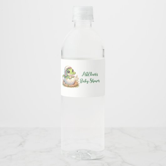 Schattige Kawaii Baby alligator hatching Baby show Waterfles Etiket (Voorkant)