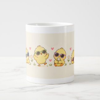 Schattige Kawaii Baby Kuiken Vrienden, Zoete Paste Extra Grote Beker