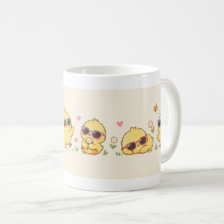 Schattige Kawaii Baby Kuiken Vrienden, Zoete Paste Koffiemok