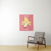 Schattige kawaii bananentekening  wandkleed (In situ)