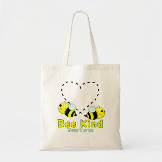 Schattige Kawaii Bij Hart "Wees Aardig" Gepersonal Tote Bag