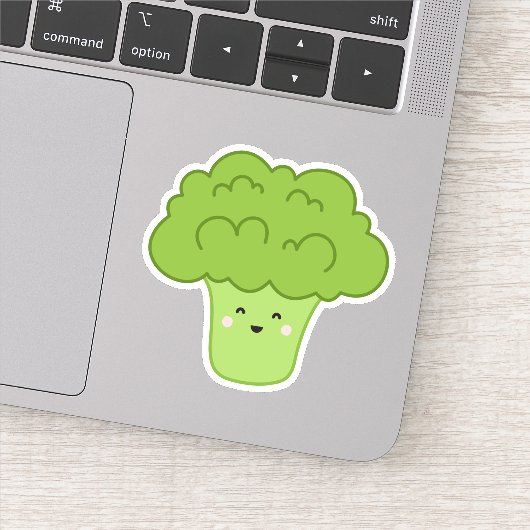 Schattige kawaii broccoli stripfiguur sticker (Detail)