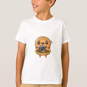 Schattige Kawaii Burger Fotograaf Kinderen T-shirt