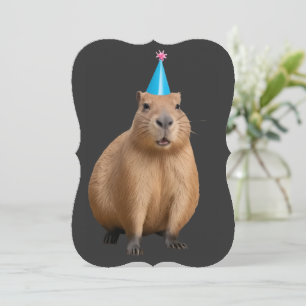 Schattige Kawaii Capybara Aesthetic Illustratie Kaart