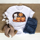 Schattige Kawaii Cat Halloween Design T-shirt