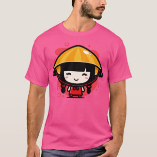 Schattige Kawaii Chinees Meisje in Traditionele Kl T-shirt