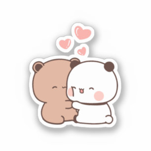 Schattige Kawaii Chubby Mochi Panda beer Sticker