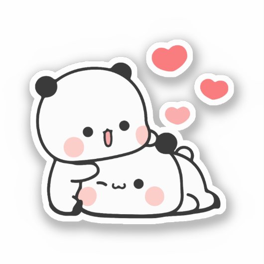 Schattige Kawaii Chubby Mochi Panda beer Sticker (Voorkant)