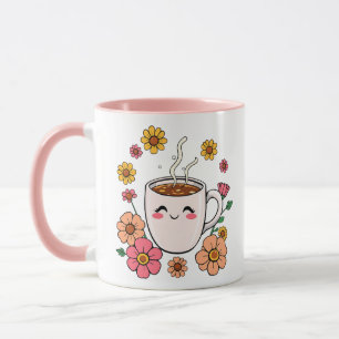 Schattige Kawaii Coffee Cartoon Mok