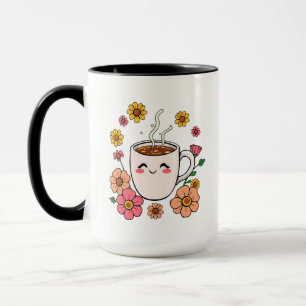 Schattige Kawaii Coffee Cartoon Mok