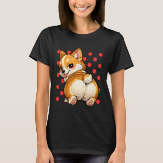 Schattige Kawaii Corgi Cartoon Hond Illustratie me T-shirt