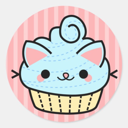 Schattige Kawaii Cupcake Sticker (Voorkant)