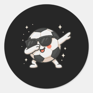 Schattige Kawaii Dabbing Voetbal Bal Cartoon Grapp Ronde Sticker