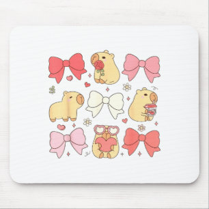 Schattige Kawaii Dieren En Roze Coquette Strikken Muismat