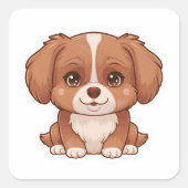 Schattige Kawaii Dog Sticker (Voorkant)