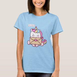 Schattige Kawaii Eenhoorn Liefde Illustratie T-shirt