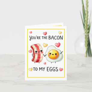 Schattige Kawaii Eieren en Bacon Bedankkaart