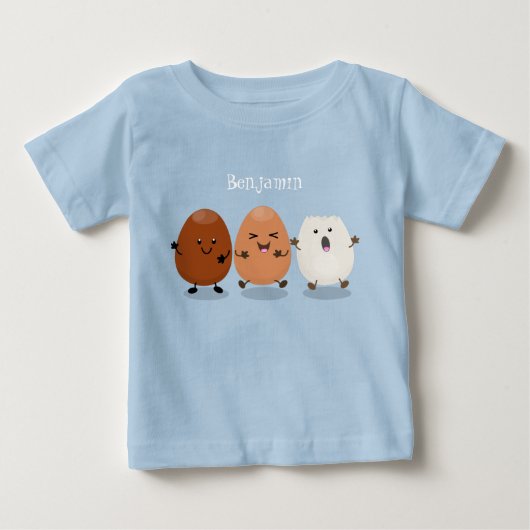 Schattige kawaii eieren grappige cartoon illustrat (Voorkant)