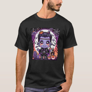 Schattige Kawaii Frankenstein in een griezelige Ha T-shirt
