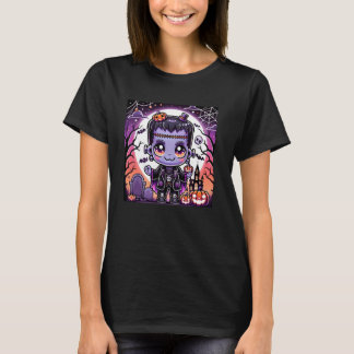 Schattige Kawaii Frankenstein in een griezelige Ha T-shirt