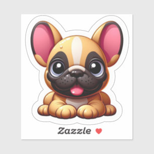 Schattige Kawaii Franse Bulldog Puppy Sticker