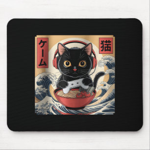 Schattige Kawaii Gamer Kat Grappige Ramen Retro Ja Muismat