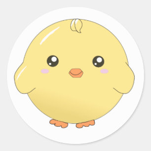 Schattige kawaii geel chick stickers
