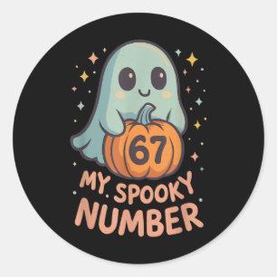 Schattige Kawaii Geest Pompoen 67 Meme Grappige Wi Ronde Sticker
