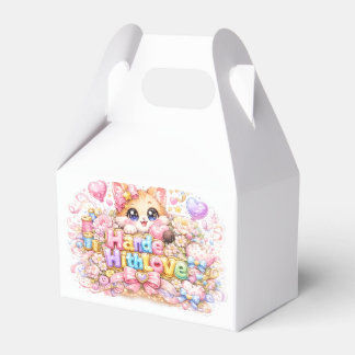 Schattige Kawaii Gemaakt Met Liefde Kat Naam Paste Bedankdoosjes