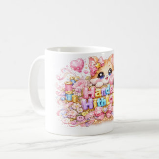 Schattige Kawaii Gemaakt Met Liefde Kat Naam Paste Koffiemok