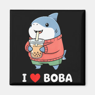 Schattige Kawaii Haai Boba Thee Grappige Bubble Th Magneet