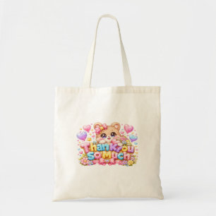 Schattige Kawaii Hartelijk Dank Berenpastel Pi Tote Bag