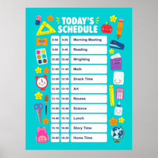 Schattige Kawaii Huidige Planning Poster