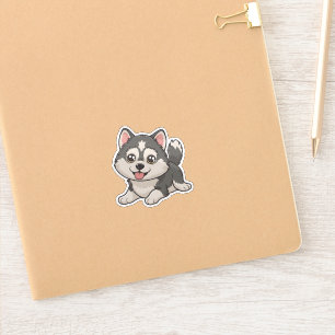 Schattige Kawaii Husky Schattig Husky Pup Design Sticker