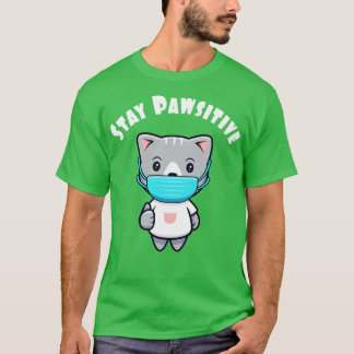 Schattige Kawaii Kat Gezichtsmasker Passief Kat T-shirt