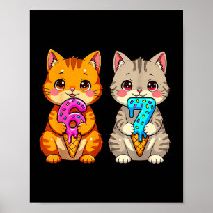 Schattige Kawaii Katten Neko 67 Drip Meme Grappige Poster