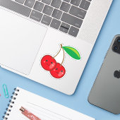 Schattige Kawaii Kersen Fruit Sticker (Laptop met iPhone)