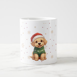 Schattige Kawaii Kersthond - Puppy Kerstontwerp Extra Grote Beker