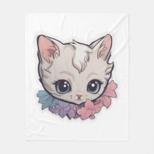 Schattige Kawaii Kitten 1 Fleece Deken